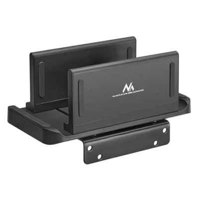 Abbildung von Maclean MC 454 Mini PC/Thin Client Halterung 2 in 1 Freistehend oder VESA Befestigung Kompatibel mit VEASA Halterungen Maximale Belastung 3kg einstellbare Breite: min. 5 mm, max. 70 mm Schwarz