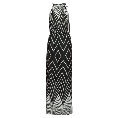 Abbildung von LASCANA Maxikleid, im Schwarz Weiß Design mit Schlitz, Sommerkleid, Strandkleid