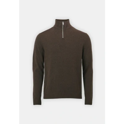 Abbildung von Jack &amp; Jones Jjeemil HALF ZIP Strickpullover, Herren, Größe: Medium, Mulch