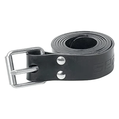 Abbildung von SEAC Unisex Adult Marseilles Belt Gummibleigurt für Freitaucher, Länge 145 cm, Made in Italy, schwarz