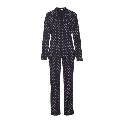 Abbildung von s.Oliver Pyjama, Damen, Größe: 44/46, Dunkelblau krawattenmuster