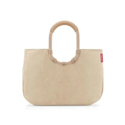 Abbildung von reisenthel loopshopper L cord sand Stabile Tasche mit praktischen Fächern aus recycelten PET Flaschen Charmantes und wasserabweisendes Design