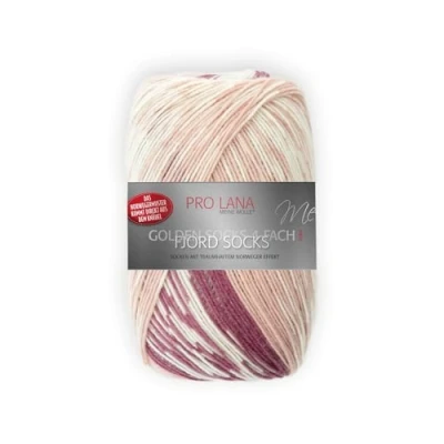 Abbildung von Unbekannt Pro Lana Fjord Socks 4 fädig Color 189 rosa Beere, Sockenwolle Norwegermuster musterbildend