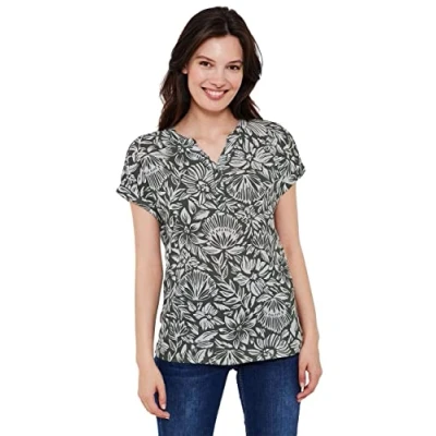 Abbildung von Cecil MIT Blumenmuster Tshirt print, Damen, Größe: Small, Grün