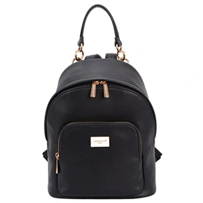 Abbildung von David Jones Damen Kleine Rucksack Backpack Frauen Weiches PU Leder Daypack Casual City Mode Tagerucksack Schultasche Schulranzen Schulrucksack Damenrucksack Städt Mädchen Fashion Schwarz