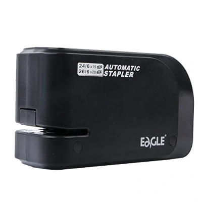 Abbildung von Eagle Elektrische stapler heavy Pflicht Automatische Hefter, 20 Blatt Kapazität, Akku oder AC Powered, Schwarz (EURO Adapter)