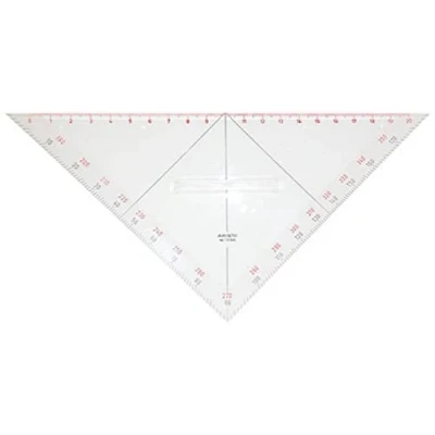 Abbildung von Aristo AR1556/3 Kursdreieck Air (Hypothenuse 22,5 cm, aus glasklarem Plexiglas, Plexiglasgriff, Maß Skala 20 für Navigation in Luft und Seefahrt) 1 Stück, transparent