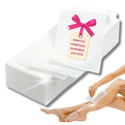 Abbildung von LALILL Vliesstreifen 100 Stück für Wachs Vlies Streifen die Haarentfernung mit Warmwachs und Zuckerpaste Gesicht Körper Haar Entfernung Epilieren Wachsstreifen Wax Waxing