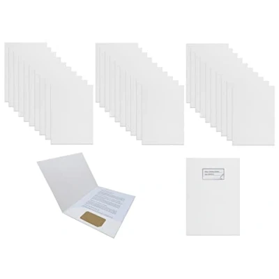 Abbildung von Smiling Art 30er Präsentationsmappe aus 320g /m² Kraftpapier in A4 Format, Dokumentenmappe, Aktentasche, Aktenordner, Ordnungsmappe Ideal fürs Büro Schule Uni 31 x 24 cm (Weiß, 30er)
