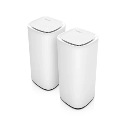 Abbildung von Linksys Velop Pro 7 Mesh WiFi System MBE7002 Cognitive mit Tri Band und mehr als 10 Gbit/s Abdeckung von bis zu 550 m² Anbindung 400 Geräten 2er Pack