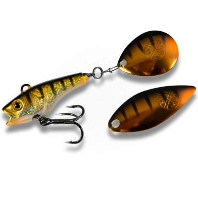 Abbildung von LMAB Good Vibe Jigspinner, mit Wechsel Blade, Jig Spinner zum Angeln, Barsch &amp; Hecht Spinjig (21 g, Real Perch)