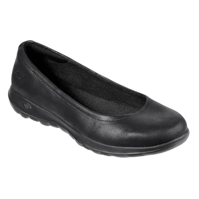 Abbildung von Skechers Damen Go Walk Lite Gem Geschlossene Ballerinas, Schwarz (Black Textile/Trim Bbk), 37 EU