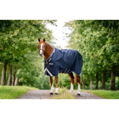 Abbildung von Rambo by Horseware Turnout 1680D 0g Marineblau/Gewittergrau/SilberVerkauft von Agradi