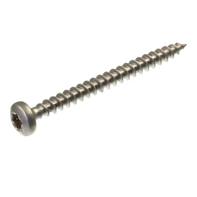 Abbildung von SECCARO Spanplattenschraube Halbrundkopf 4 x 45 mm, Edelstahl V2A VA A2, Holzschraube mit Vollgewinde, TX/Innensechsrund, 150 Stück