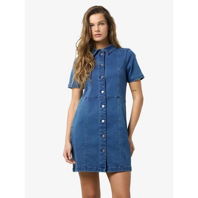 Abbildung von Noisy May Nmnisa SLIM Dress Jeanskleid, Damen, Größe: Small, Medium blue denim