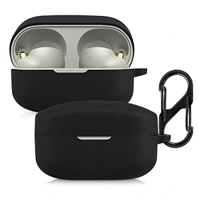 Abbildung von kwmobile Hülle kompatibel mit Sony WF 1000XM4 Kopfhörer Case TPU Silikon Cover Schutzhülle in Schwarz