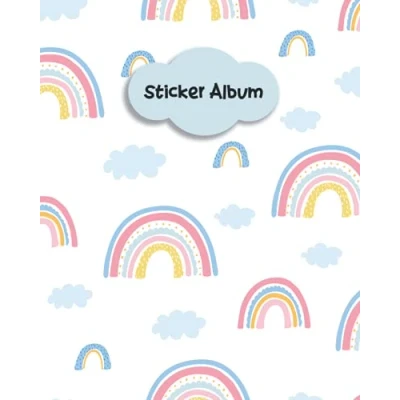 Abbildung von Sticker Album: Pastel Rainbow Theme Blank Book for Kids 8x10 100 Pages