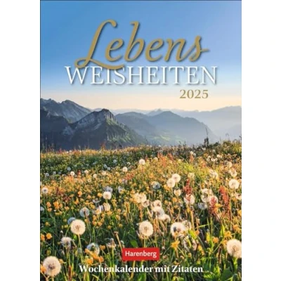 Abbildung von Lebensweisheiten Wochenkalender 2025 mit Zitaten: Kluge Zitate wöchentlich neu in einem kleinen Wandkalender 2025. Landschaften, die zum Träumen anregen. Fotokalender (Wochenkalender Harenberg)