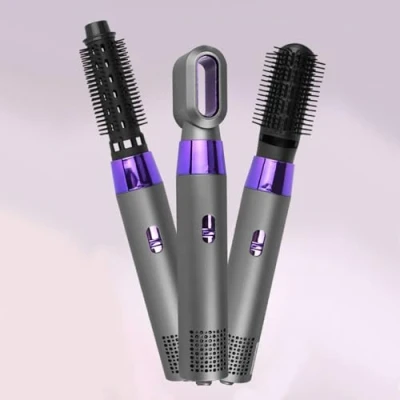 Abbildung von HOME Warmluftbürste Set Haarstyler Airstyler für Alle Haartypen, 3 in 1 Air Styler Hairstyler 1800W Negativ Ionen Haartrockner mit Föhn, Föhnbürste, Glättbürste, Lockenwickler