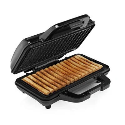 Abbildung von Tristar WF 1171 Waffel Pommes Maker, 1000, Edelstahl, Silber, Schwarz, 15 Stück