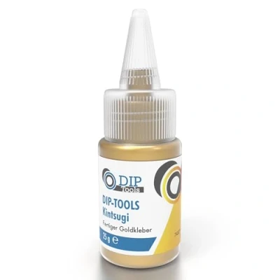 Abbildung von DIP Tools Kintsugikleber 25g I schnelltrocknend und lange haltbar, Hochleistungskleber Kleber extra stark, für Leder, Pappe Holz Kork Schaum Kunststoff Gummi Metall, Kunststoffkleber Metallkleber