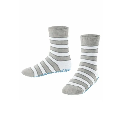 Abbildung von Falke Simple Stripes Silicone NUBS Improved GRIP Socken für Kinder, Größe: 35/38, Storm grey