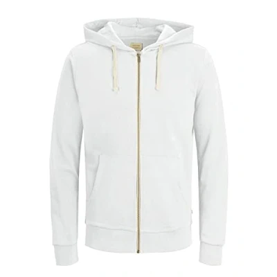 Abbildung von JACK &amp; JONES Herren JJEHOLMEN Sweat Zip Hood, White/REG FIT, XL