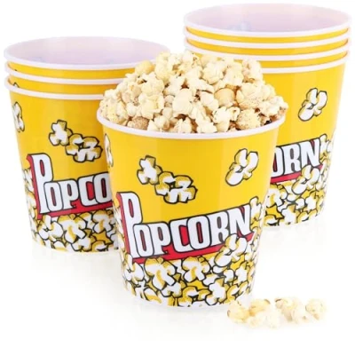 Abbildung von com four® 8X Popcorn Eimer XL Wiederverwendbare Popcornschüssel Getränkebecher zum Großer Becher für den Filmabend 2,8 Liter (2.8 8 Eimer)