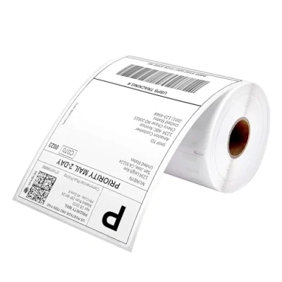 Abbildung von MUNBYN Versandaufkleber selbstklebend 4x6 DHL Etiketten 220 Stück Thermoetiketten BPA freie Thermopapier für UPS DPD, Kompatibel mit Nelko Phomemo Etikettendrucker, Weiß