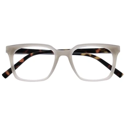 Abbildung von OPULIZE KOI Lesebrille Große Rechteckige Brillenfassung Grau Sehhilfe für Damen, Herren Federscharniere R50 7 +3.00