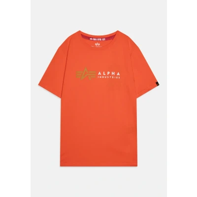 Abbildung von Alpha Industries Label KIDS Teens Unisex Tshirt print für Kinder, Größe: 176, Boost orange