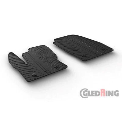 Abbildung von Gledring 0560 Fußmattensatz Gummi 2 schwarz 750mm 550mm FORD: Transit Connect V408 Van