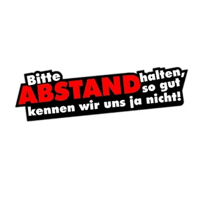 Abbildung von easydruck24de 1 Sticker Bitte Abstand halten I kfz_112 16 x 4,5 cm groß Auto Aufkleber Wohnwagen Mofa Roller mit Spruch lustig wetterfest