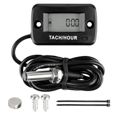 Abbildung von Jayron Magnetic Detact Digitaler Drehzahlmesser Benutzer Herunterfahren Neu einstellbarer JOB Programmierbares Wartungsintervall Wasserdichtes Design,für Rasenmähergeneratoren Alle Motortypen