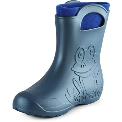Abbildung von Ladeheid Damen federleichte Eva Gummistiefel Winter Regenschuhe gefüttert LA CA 12 (Metallisches Blau 2, 38/39 EU)