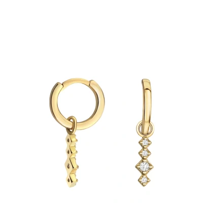 Abbildung von SOFIA MILANI Damen Ohrringe 925 Silber vergoldet/golden mit Zirkonia Steinen elegante Creolen 21034