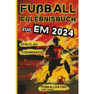 Abbildung von Fußball Erlebnisbuch zur EM 2024 Spielplan, Tipps, Torübersicht, Rätsel, Notizen: Nützliches Geschenk für Fußballfans Europameisterschaft 2024: Jugendliche und Erwachsene