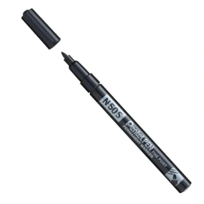 Abbildung von Pentel Pen N50S A Permanentmarker, Aluminiumgehäuse, 1,0mm, schwarz