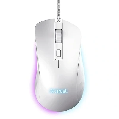 Abbildung von Trust Gaming GXT 924W Ybar+ Kabelgebundene Maus, 25600 DPI, 50% Recycelten Materialien, 6 Programmierbare Tasten, 25K Optischem Sensor, RGB LED Beleuchtung, PC Maus mit Software Weiß