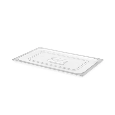 Abbildung von HENDI GN Deckel 1/9 Polycarbonat 176 x 108 cm mit Griff 40 bis +110 C PC Kunststoff transparent, Behälter