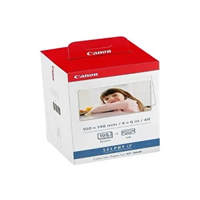 Abbildung von Canon Fotopapier für Selphy CP 740, 108 Blatt A6 Photo, Color Ink Paper Set, 100x148 mm, CP740