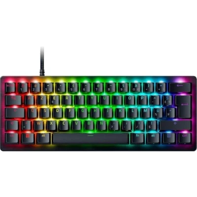 Abbildung von Razer Huntsman V3 Pro Mini (Switches Analog) 60% optische Gamer Tastatur (Schnellspanner, 0,14 mm verstellbare analoge Schalter, PBT Doubleshot Tasten) AZERTY Tastatur, Schwarz