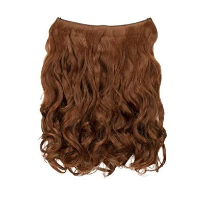 Abbildung von CAISHA 50cm 1 Tresse Extension mit Gummiband Extensions Haarverlängerung Haarteil Gewellt Kupferbraun E115