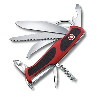 Abbildung von Victorinox Schweizer Taschenmesser, Ranger 57 M, Multitool, Swiss Army Knife mit 13 Funktionen, Einhand Feststellklinge, Korkenzieher