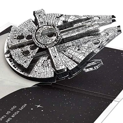 Abbildung von Hallmark Signature Paper Wonder Star Wars Pop Up Karte für Vatertag oder Geburtstag (Millennium Falcon)