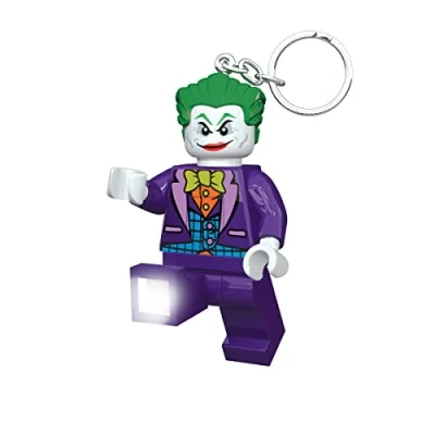 Abbildung von Lego DC Superheroes The Joker Schlüsselanhänger LED Taschenlampe für Fans Fantasievolles Kinderspielzeug 76 mm große Figur (KE92H) Inklusive 2 CR2025 Batterien