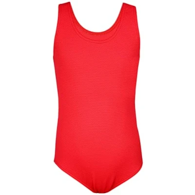 Abbildung von Aquarti Mädchen Badeanzug mit Ringerrücken Sport Mädchen, Chlorresistent, Farbe: Jacquard Punkte Rot, Größe: 152