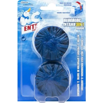 Abbildung von WC Ente® Blue Bloc Intank, Tabs für Wasserkästen, Marine Duft, 2er Pack (2x50g)