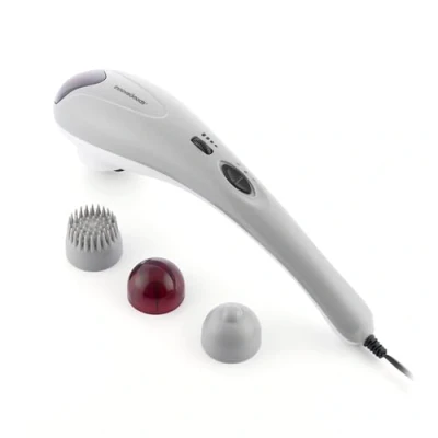 Abbildung von InnovaGoods® Elektrische Handmassagegerät Halaxer, massiert Ihren Körper tief und entspannend, mit 3 austauschbaren Köpfen, ideal für Zuhause Arbeit.