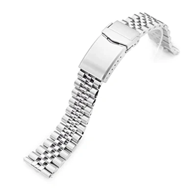 Abbildung von MiLTAT 20mm Schnellverschluss Uhrenarmband gerades Ende, Super Jub II QR 316L Edelstahl gebürstet